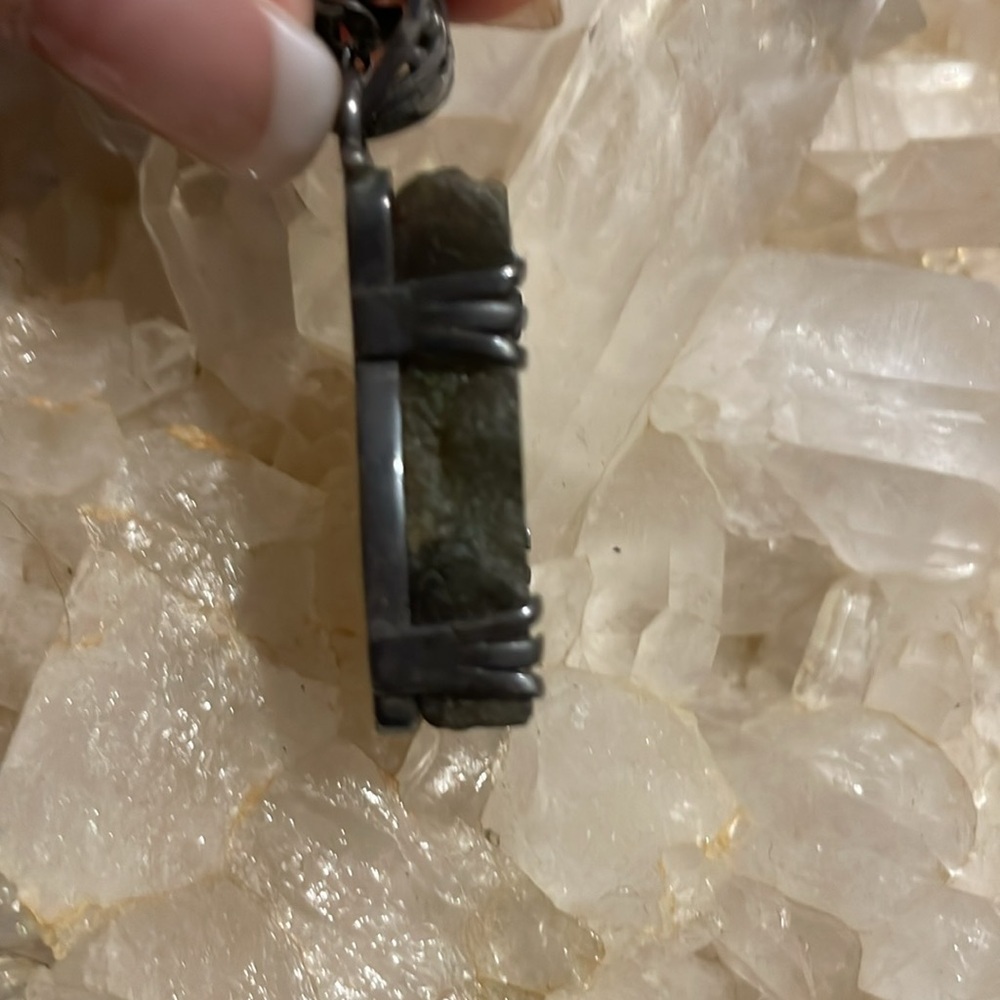 No brand, Necklace, crystal labordoite, blue. - Picture 7 of 16